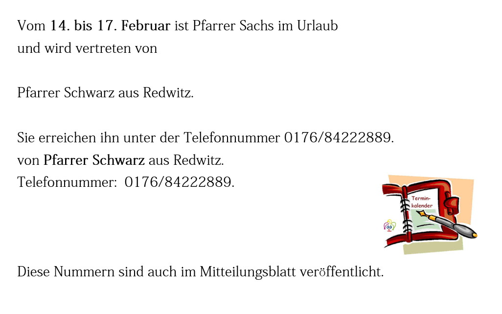 Urlaub Februar