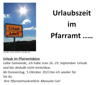 Urlaub Oktober